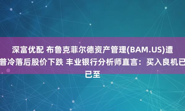 深富优配 布鲁克菲尔德资产管理(BAM.US)遭标普冷落后股价下跌 丰业银行分析师直言：买入良机已至